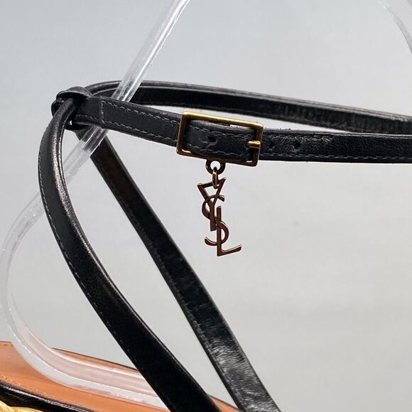 Saint Laurent Paloma 95 leather espadrille wedge sandals size 42 - Picture 13 of 16